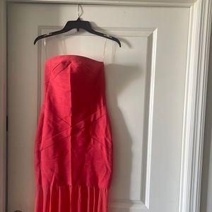 Coral colored Bodycon mermaid dress